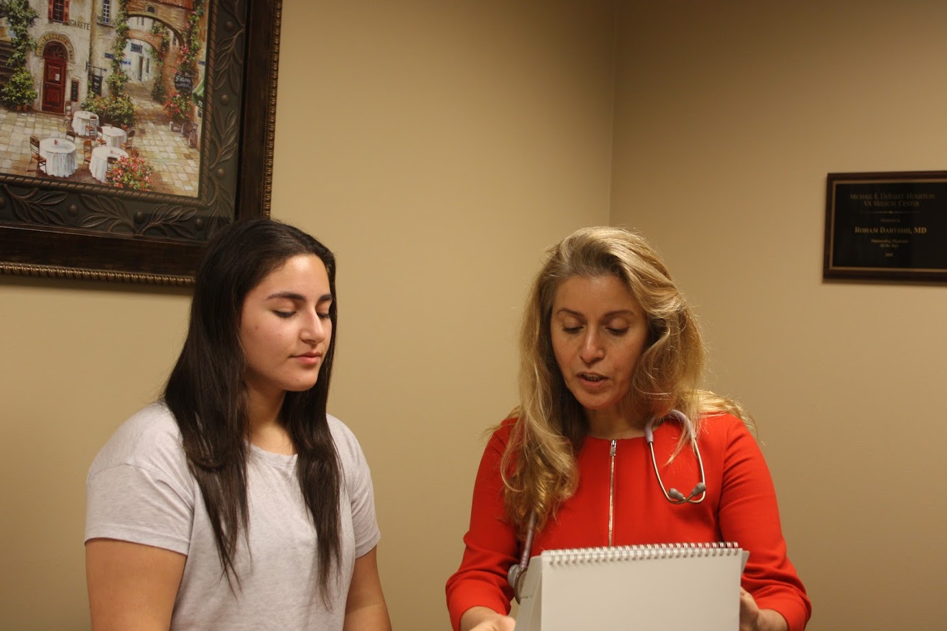 Modern oncology consultation and exam room at North Houston Cancer Clinics